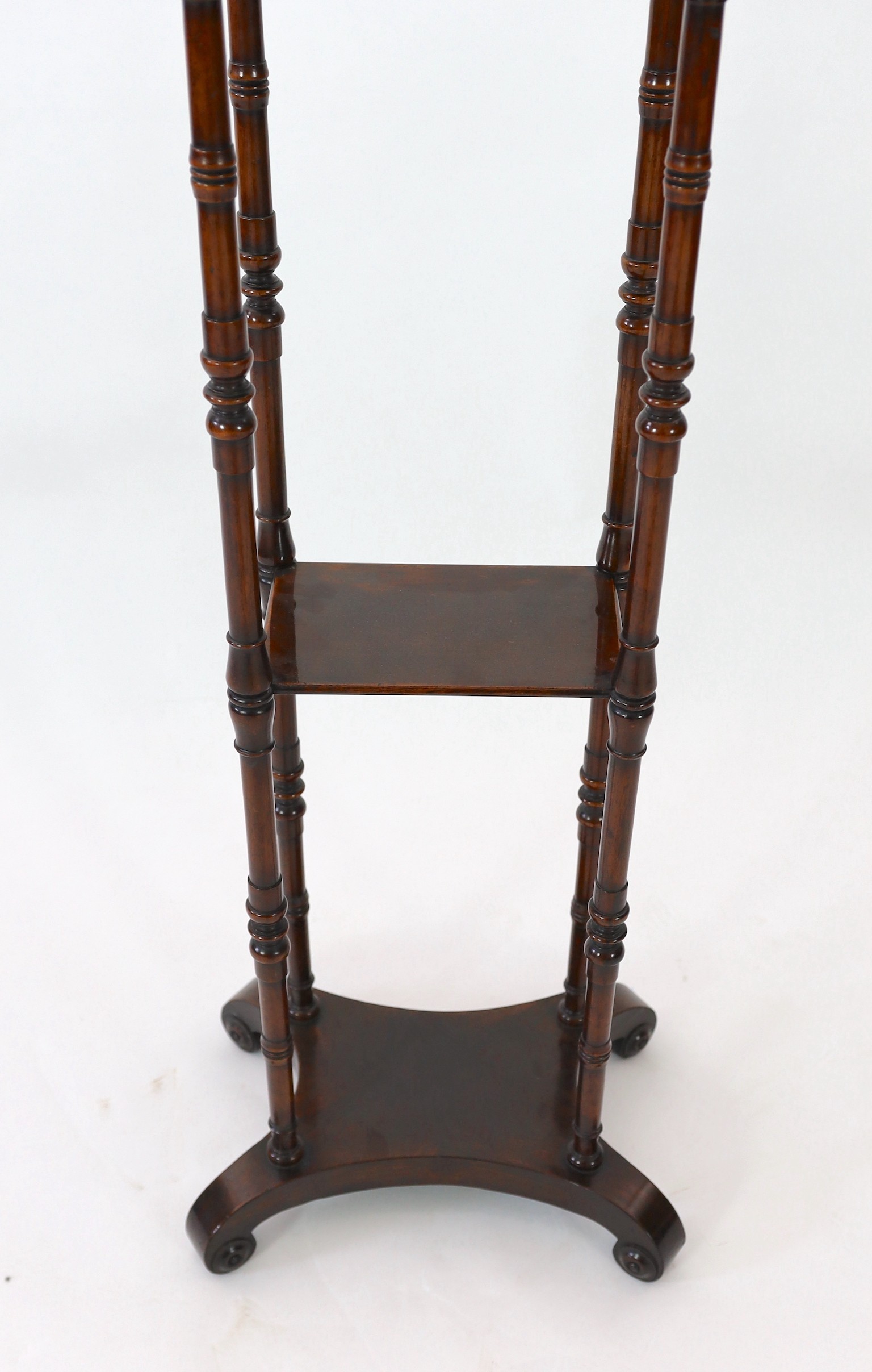 An early Victorian rosewood etagere